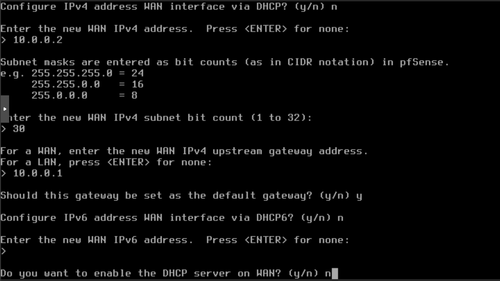 pfSense - WAN setup