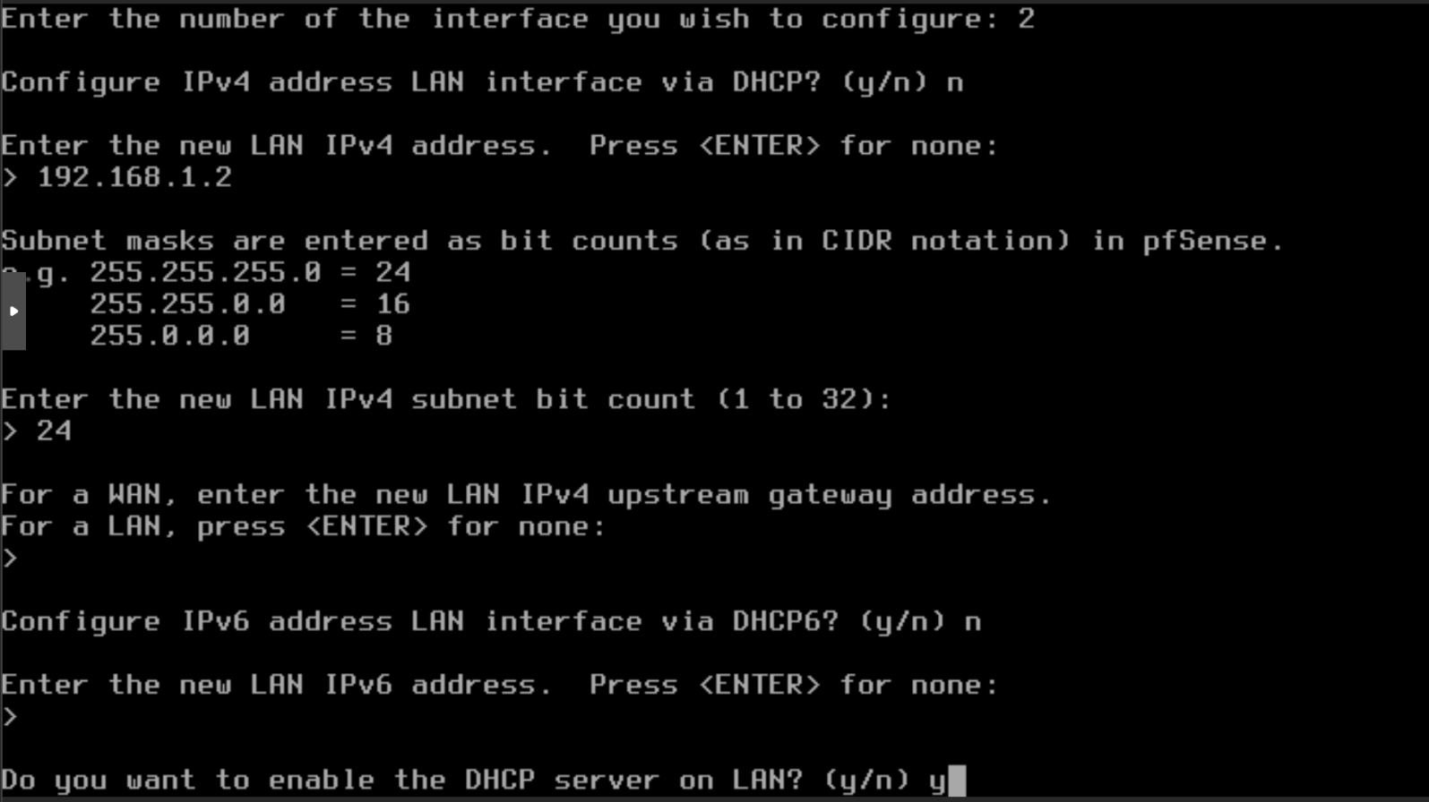 pfSense - LAN setup