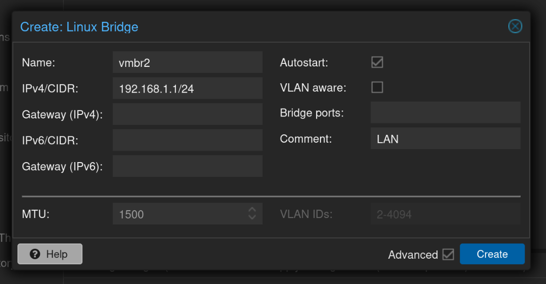 Linux Bridge: vmbr2