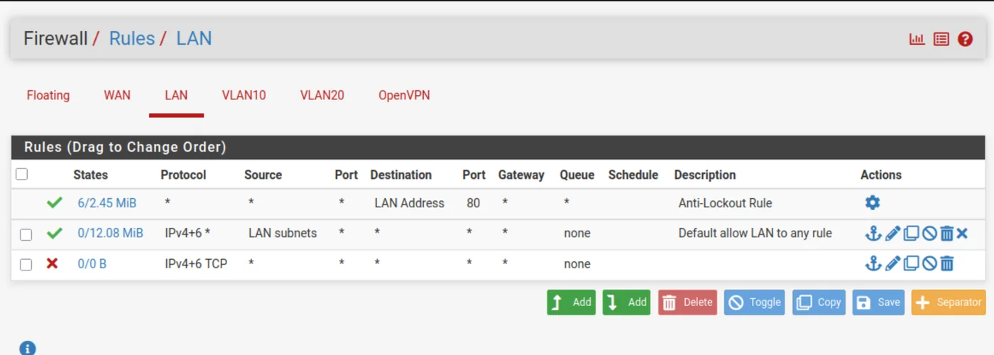 Configure firewall rules for WAN