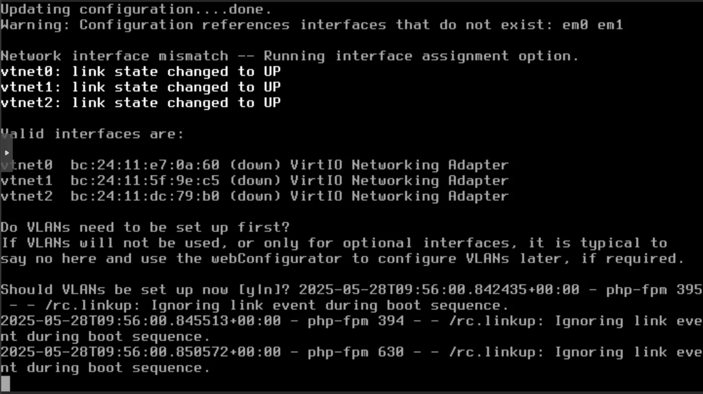 pfSense interfaces configuration