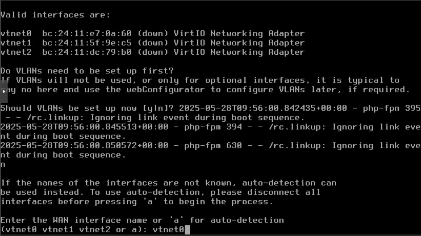 pfSense configuration - Interface selection