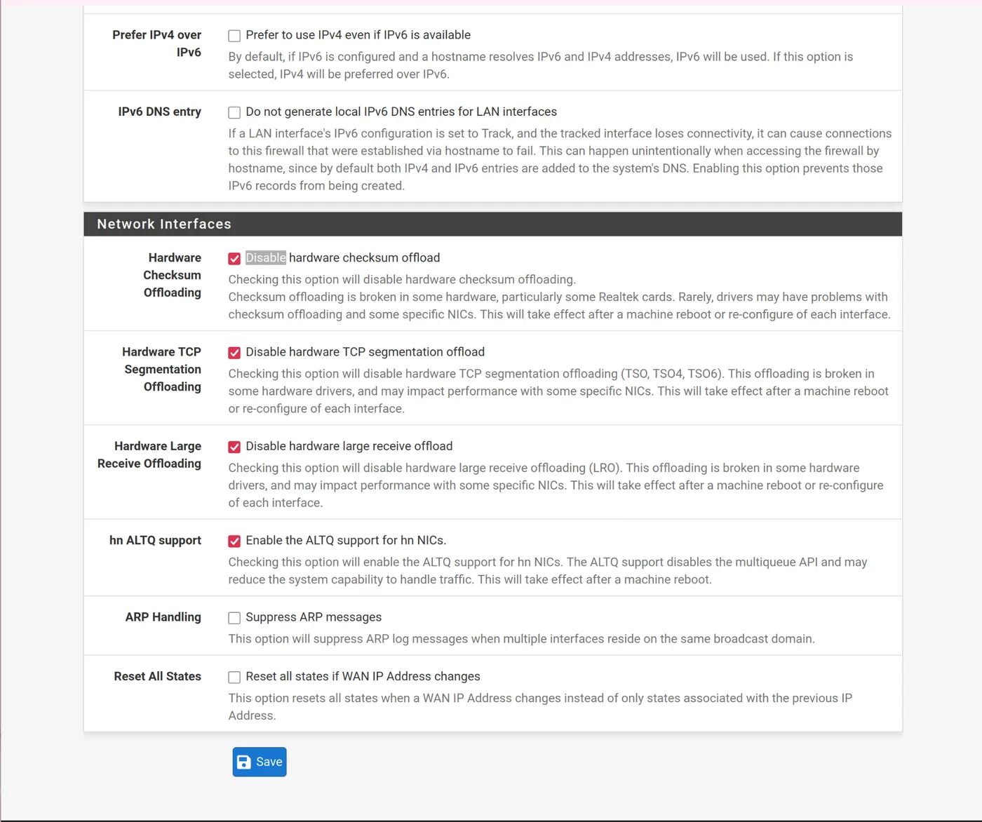 pfsense - Advanced networking configuration