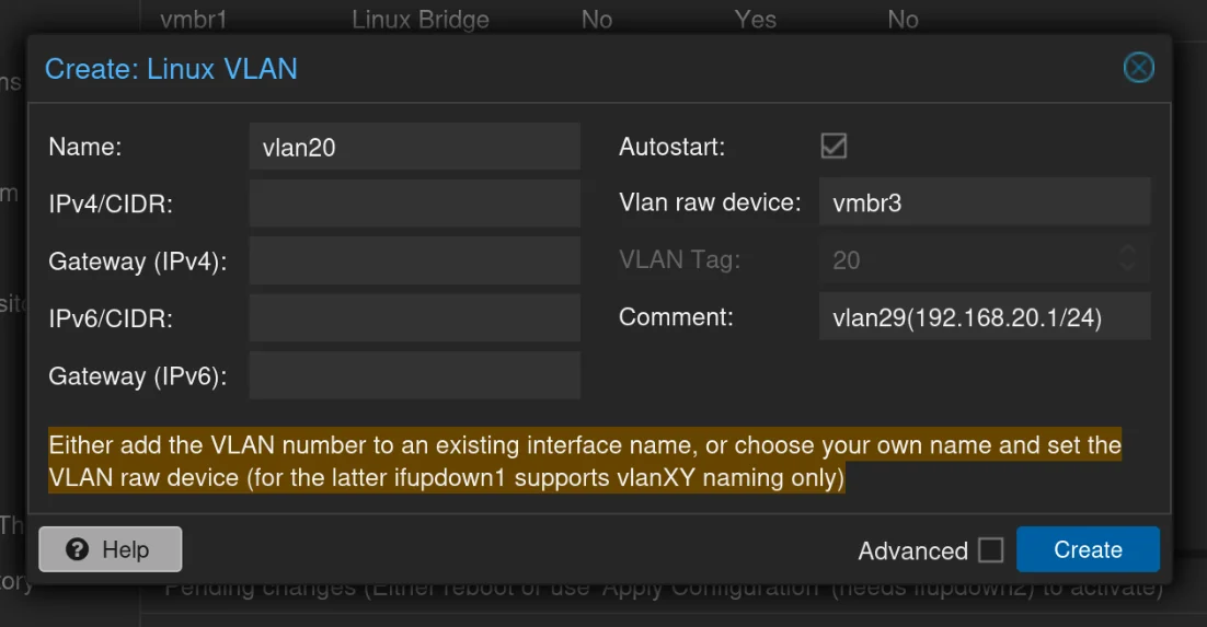 Linux VLAN: vlan20